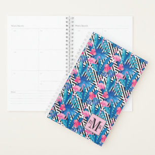 Flamingo & Palms on Geometric Pattern Planner