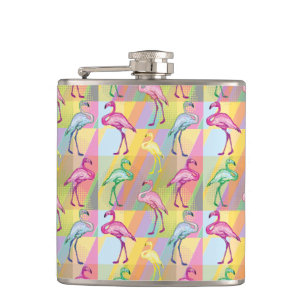 Flamingo Parade Hip Flask