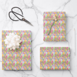 Flamingo Parade Wrapping Paper Sheet
