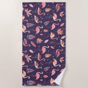 Flamingo Paradise Pattern Beach Towel