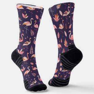 Flamingo Paradise Pattern Socks