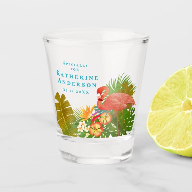 Flamingo Paradise Shot Glass (Front)