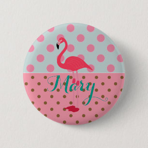 Flamingo Party Button For Celebration