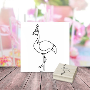 Flamingo Party Essential Favour Rubber Stamp