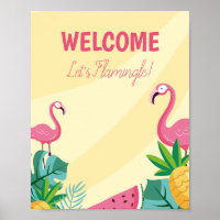Flamingo Party - Welcome Sign/Banner/Poster