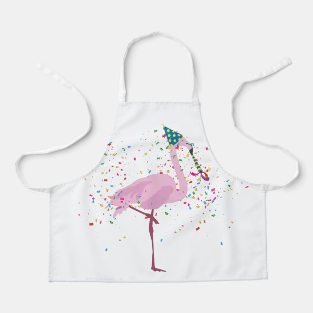 Flamingo Partying - Animals Having a Party Apron (Front)