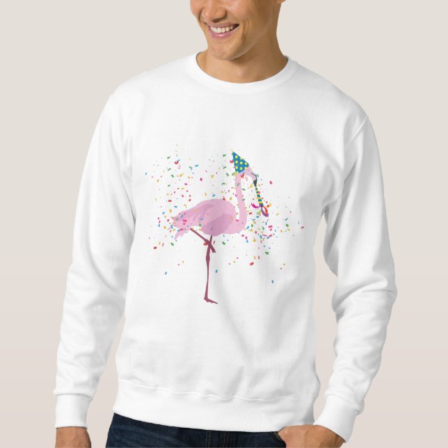 Flamingo Partying - Animals Having a Party Sweatshirt (Front)