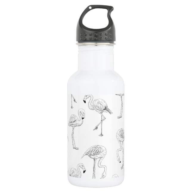 Flamingo pattern 532 ml water bottle (Front)