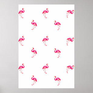 Flamingo pattern, birds poster, summer poster