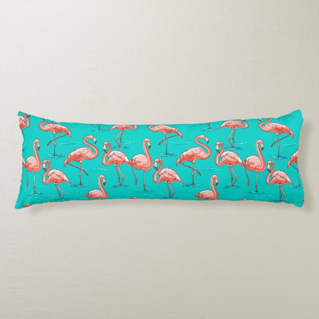 Flamingo Pattern Body Cushion (Front)