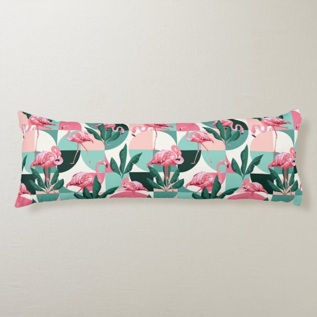 Flamingo Pattern Body Pillow (Front)