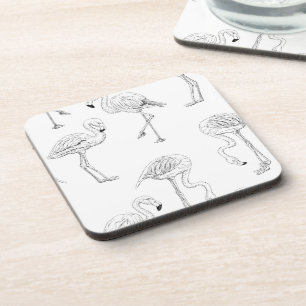 Flamingo pattern coaster