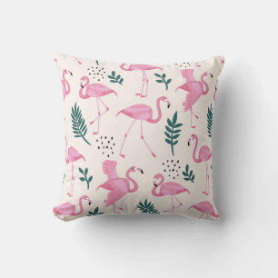 Flamingo pattern cushion