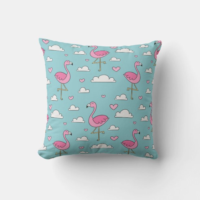 Flamingo pattern cushion (Front)