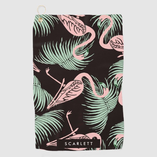Flamingo Pattern Golf Towel (Front)
