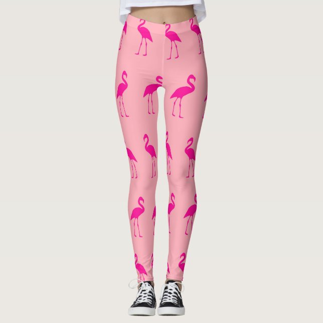 Flamingo Pattern Leggings (Front)