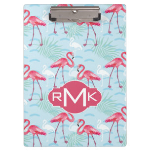 Flamingo Pattern   Monogram Clipboard