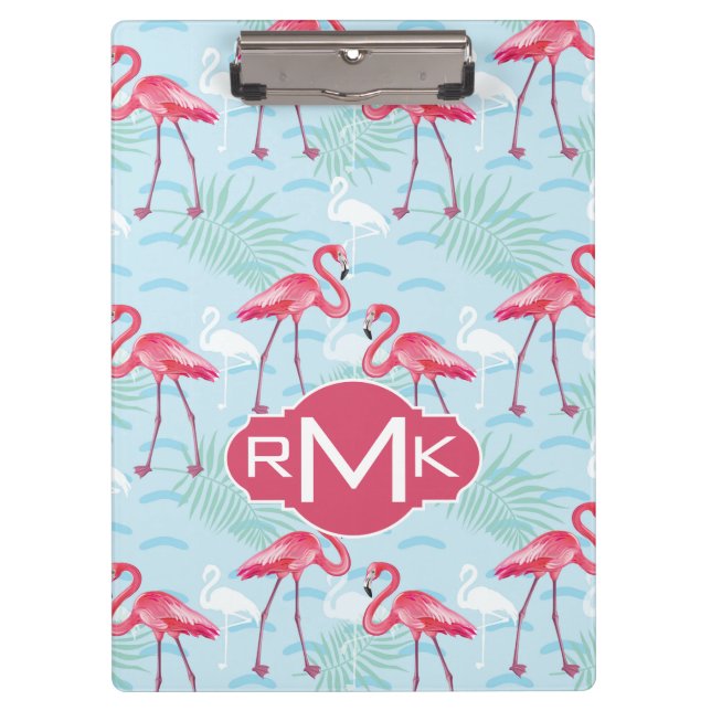 Flamingo Pattern | Monogram Clipboard (Front)