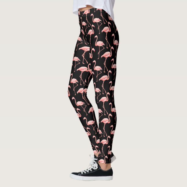 Flamingo Pattern Pink Bird Tropical Animal Lover Leggings (Left)