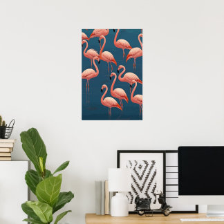 Flamingo Pattern Poster
