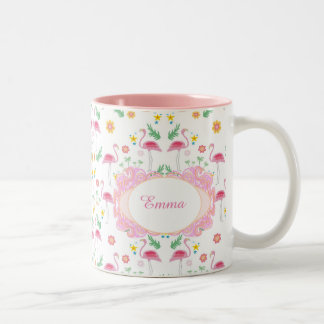 flamingo pattern Two-Tone coffee mug