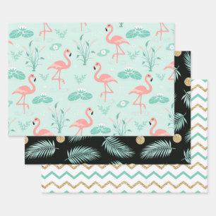  Flamingo Pattern  Wrapping Paper Sheet