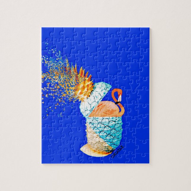 Flamingo Pineapple Jigsaw Puzzle (Vertical)