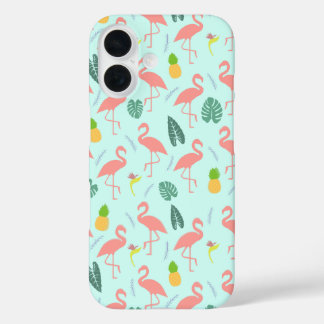 Flamingo & Pineapple - Summer Pattern iPhone 16 Case