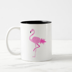 Flamingo Pineapple Two-Tone Coffee Mug