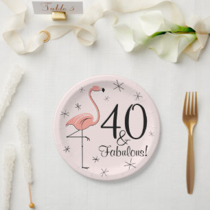 Flamingo Pink 40 and Fabulous paper plate