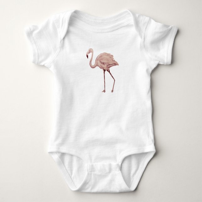 Flamingo Pink Baby Bodysuit (Front)