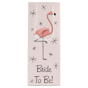 Flamingo Pink 'Bride To Be!' gift bag bottle