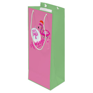 Flamingo Pink Christmas Lights  tote Wine Bag