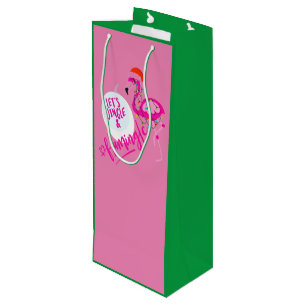Flamingo Pink Christmas Lights  tote Wine Bag