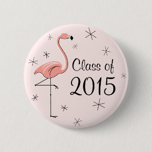 Flamingo Pink Class of 2015 button