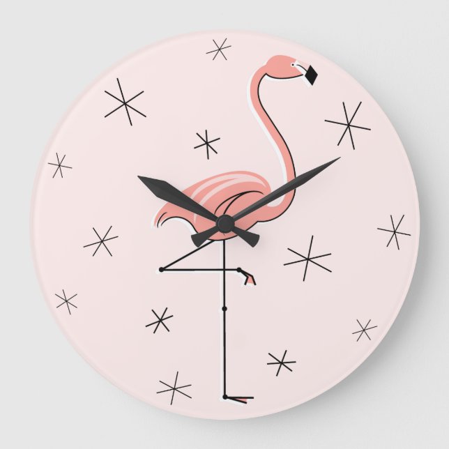 Flamingo Pink clock round (Front)