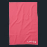 Flamingo pink color name tea towel<br><div class="desc">Flamingo pink color name</div>