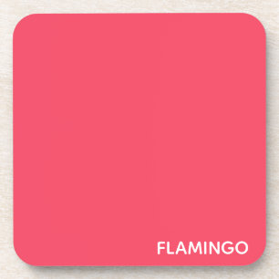 Flamingo pink colour name coaster