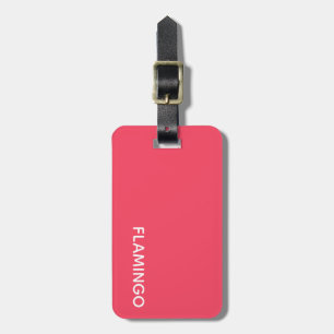 Flamingo pink colour name luggage tag