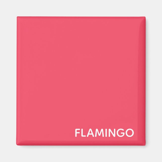 Flamingo pink colour name magnet (Front)