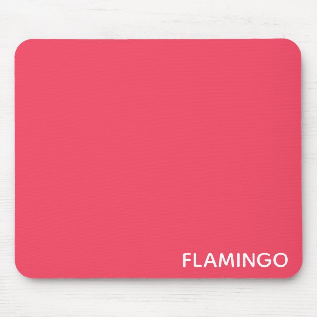 Flamingo pink colour name mouse pad (Front)