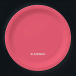 Flamingo pink colour name paper plate<br><div class="desc">Flamingo pink colour name</div>