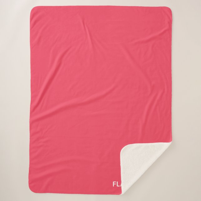 Flamingo pink colour name sherpa blanket (Front)