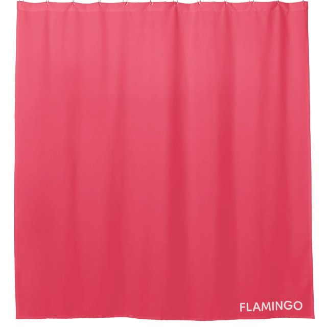 Flamingo pink colour name shower curtain (Front)