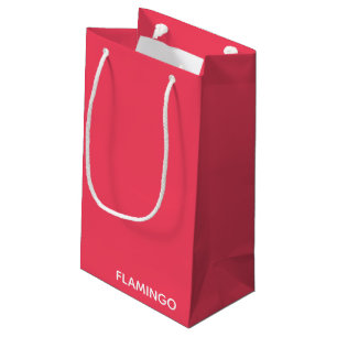 Flamingo pink colour name small gift bag