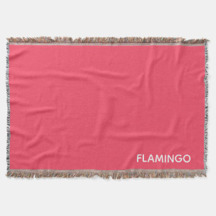 Flamingo pink colour name throw blanket