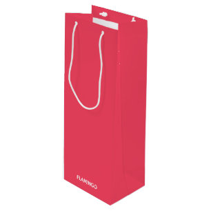 Flamingo pink colour name wine gift bag