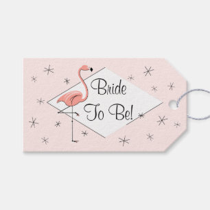 Flamingo Pink diamond Bride to Be! gift tags