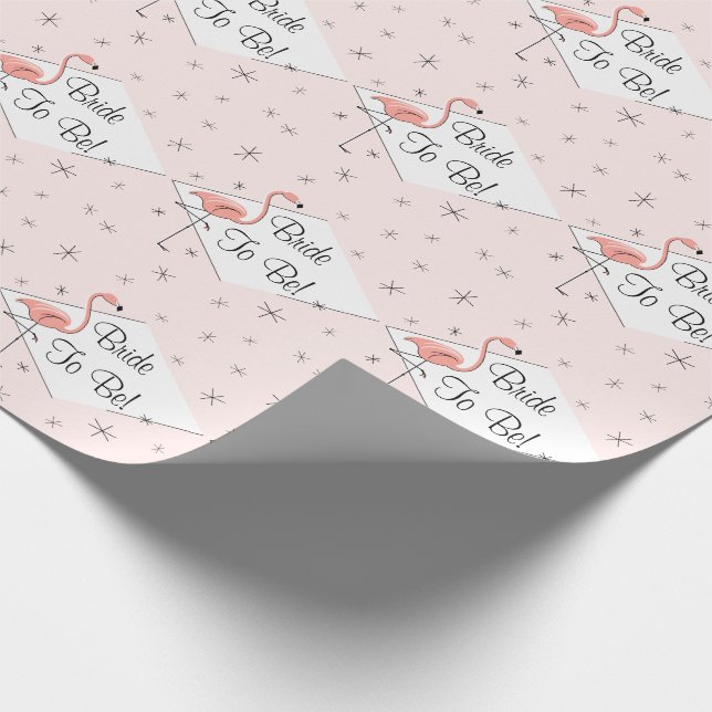 Flamingo Pink diamond Bride to Be! wrapping paper (Corner)