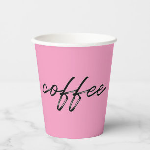Flamingo Pink Disposable Coffee Cups